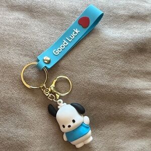 Cute Dog Keychain with Blue Strap